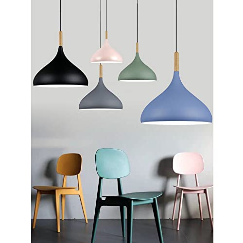 Indoor Chandelier, Creative Macaron Chandelier Wood Art V-Intage Ceiling Hanging Light E27 Creative Pendant Light Lampshade Corridor Decorative Lighting For Bedroom Study Living Room (Color : Blue, #TOP4