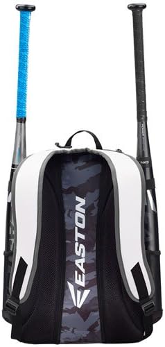 EASTON E110BP Bat & Equipment Backpack Bag, 2021, Baseball Softball, 2 Bat Sleeves, Smart Gear Storage, Vented Shoe Pocket, Rubberized Zipper Pulls & Fence Hook for Dugout Functionality