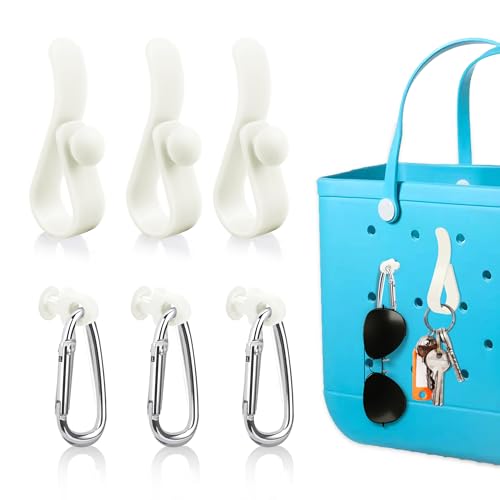 Oudizz 6Pcs Insert Hooks Accessories for Bogg Bag, Carabiner Keychain for Beach Bag, Key Hook Charm for Small Large Bogg Bag