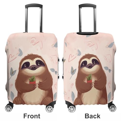 Cute Sloth Luggage Cover, Washable Elastic Suitcase Cover Protector Fit 18-32 Inch Luggage3