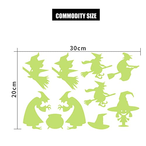 1Set Halloween Luminous Wall Decor Stickers Removable Halloween Witch Diy Sticky Mural Stickers Decals For Home Living Room Bedroom Bathroom Chalk Sticker For Wall #TOP5