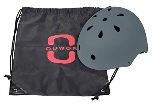 Youth Skateboard Bike Helmet For Boy And Girl, Lightweight Adjustable, Multi-Sport For Bicycle Skate Scooter (Gray, Medium) #TOP6