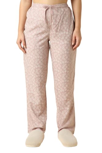 Image of Van Heusen Women's Printed Lounge Pants | Drawstrings & Side Pockets | Ultra Soft Fabric | Relaxed Fit | At home pyjamas | Everyday Comfort | Printed | Style 55306 | Available in Pack of 1 & 2