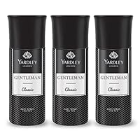Yardley London Gentleman Classic Deo Body Spray for Men, 220ml Each (Pack of 3)