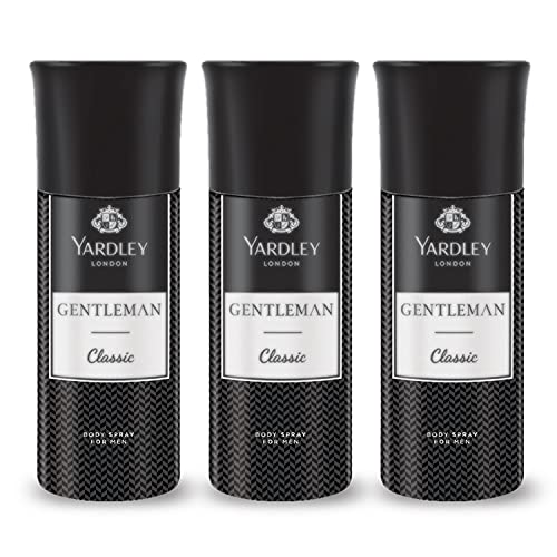 Yardley London Gentleman Classic Deo Body Spray for Men, 220ml Each (Pack of 3)