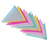 48 banderines Coloridos Que Incluyen 4 Cuerdas de 6, 6 x 5 Pulgadas, Triangulares de Tela para decoración de cumpleaños, Fondos de Boda, Cubierta para Fiesta de Boda