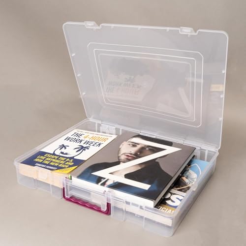 Image of Multipurpose Plastic Rectangular Storage Boxes with and Handle Matte Finish for Saree, Laptop, Books (Set of 4, Rajkumari)