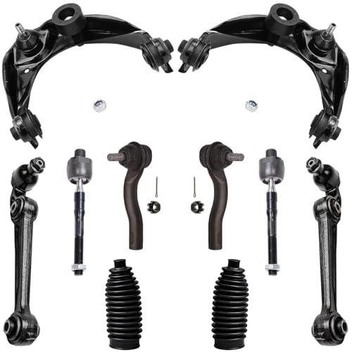 Image of Detroit Axle - 3.5L Front End Kit for 2010-2012 Ford Fusion Lincoln MKZ 2 Upper Control Arms w /Ball Joints 2 Lower Forward Control Arms w /Ball Joints 4 Inner & Outer Tie Rods 2 Boots Replacement