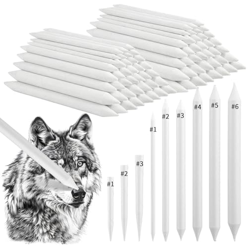 216 Pcs Blending Stumps and Tortillions Set, 9 Sizes Blending Pencils for Sketch Drawing, Shading, Pastel, Graphite, White Drawing Sketching Supplies for Artists