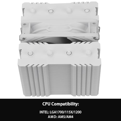 Thermalright Peerless Assassin 90 SE White CPU Cooler, 4 Heat Pipes CPU Air Cooler, Dual Towers and PWM Fan, with 2200RPM Speed CPU Cooling,for Intel LGA 1700|1851|1150|1151|1200;AMD:AM4|AM5 2