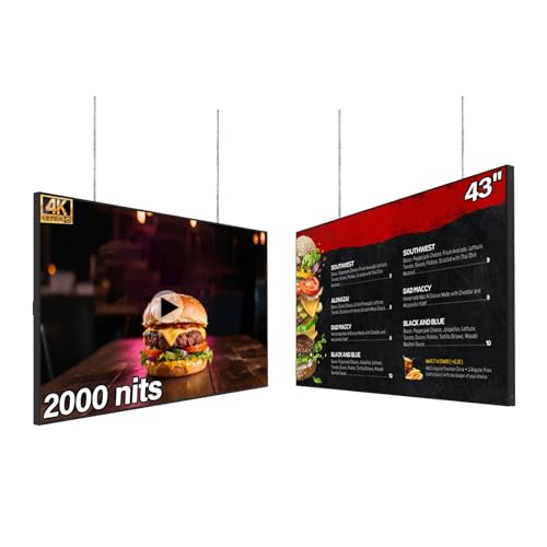Image of 43inch Digital Display, 4K 2000nits High Brightness Slim Fit Frameless Digital Signage, LCD Advertising Display Screen, CMS /USB /WiFi /Port Player, Smart Split Screen, 24 /7 Operation,Built-in Speaker