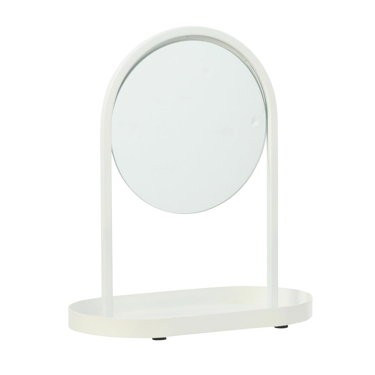 Paris Prix Miroir avec Support Bijoux Perle 32cm Blanc