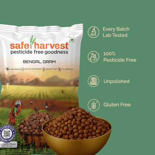 Image of Safe Harvest Pesticide Free Bengal Gram | Black Chana | Vegan | Gluten Free - 1kg