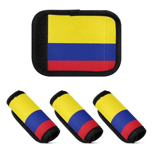 2 fundas para asa de equipaje, identificador de equipaje multiusos para viajes, Bandera nacional de Colombia, one sizex4