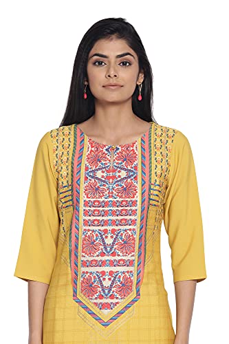 Image of W for Woman Women Crepe Printed Straight Regular Kurta