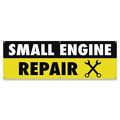Small Engine Repair | 24" X 72" Banner | Heavy Duty 13oz. Outdoor Vinyl Single Sided with Grommets | Made in The USA