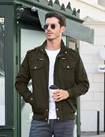 EKLENTSON Herren Frühlingsjacke Casual Übergangsjacke Outdoor Freizeitjacke Multi Taschen Männer (3XL, Armeegrün) – Ansicht 3