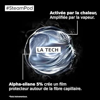 L'OREAL PROFESSIONNEL - Sérum SteamPod - Soin Lissant Thermoprotecteur - Protège Jusqu'À 230°C - Anti-Frizz & Anti-Humidité Extrême - Formule Anhydre Brevetée - Compatible Tout Lisseur - 50 ml