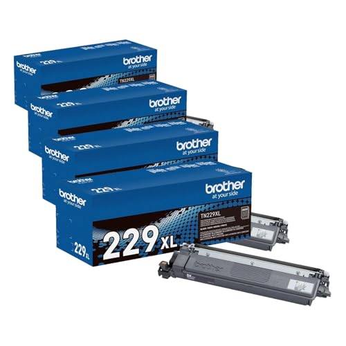 Image of Brother Genuine TN229XLBK Black High Yield Printer Toner Cartridge - Print up to 3,000 Pages(1),(Pack of 4)