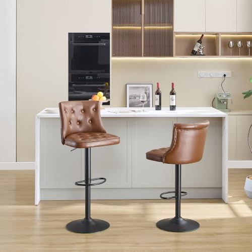 Image of Adjustable Bar Stools Set of 2, Bar Height Stools for Kitchen Island