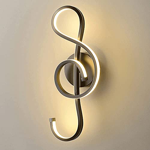 Lámpara de pared musical LED negra moderna para dormitorio 2