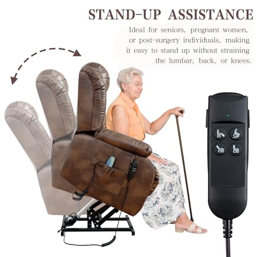 Image of Infinite Position Lay Flat Power Lift Recliner Chair for Elderly, Ochre