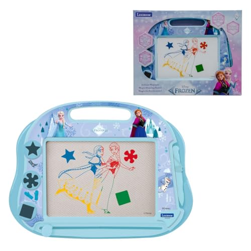 LEXIBOOK, Pizarra magnética Multicolor de Frozen de Disney, Tableta Creativa A5 con bolígrafo, Sellos y Borrador Deslizante, Juguete de Actividad para niños a Partir de 3 años, Azul, CRFZ550LXB ⭐