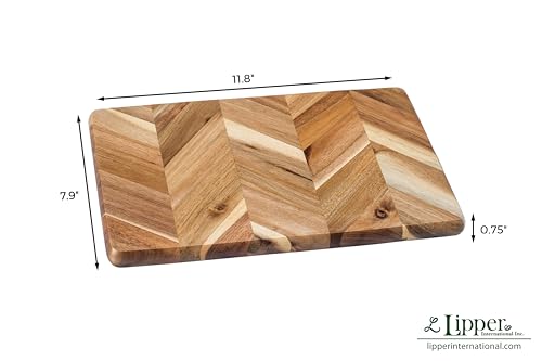 Tabla de cortar y servir Lipper International Acacia Herringbone miniatura 2