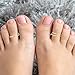 Mikovivi 2pcs Gold Filled Toe Rings, Adjustable Open Toe Rings Simple Trendy Single & Double Ring Summer Beach Foot Jewelry for Women