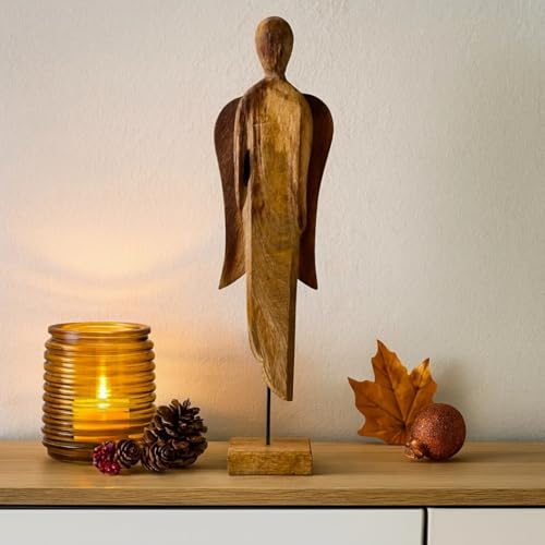 Online Fuchs Großer Engel aus Mangoholz als Deko Figur - Deko für...
