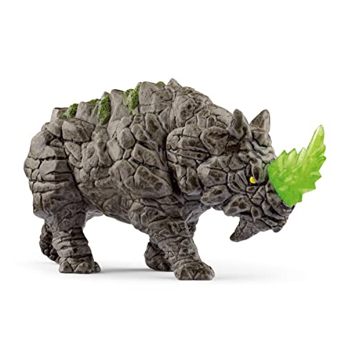 Image of Schleich Eldrador Creatures - Stone Battle Rhino Figurine - Fantasy Rhinoceros for Boys and Girls - Durable Rock Beast Figures for Imaginative Play - Monster Toys for Kids Ages 7+ | 70157