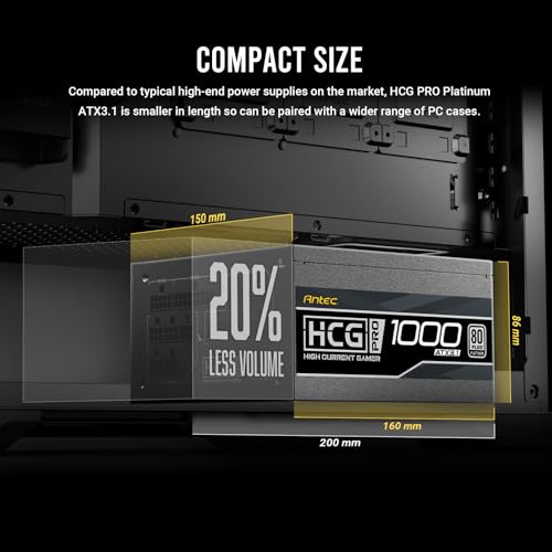 Image of Antec HCG1000 PRO ATX 3.1 1000W Full Modular Power Supply, Black