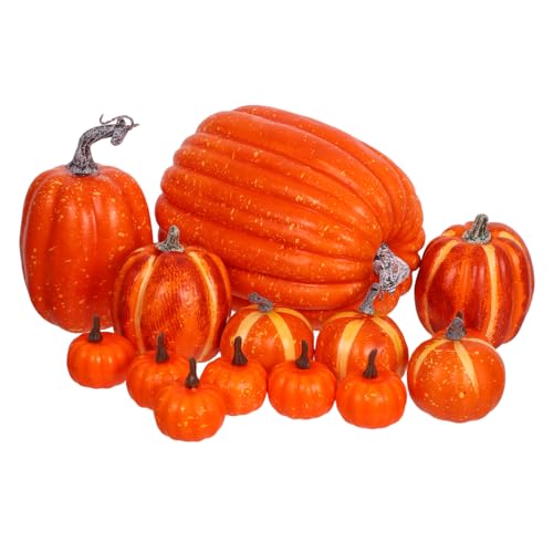 Calabazas falsas resistentes y ligeras hechas de espuma para adornos temáticos 2