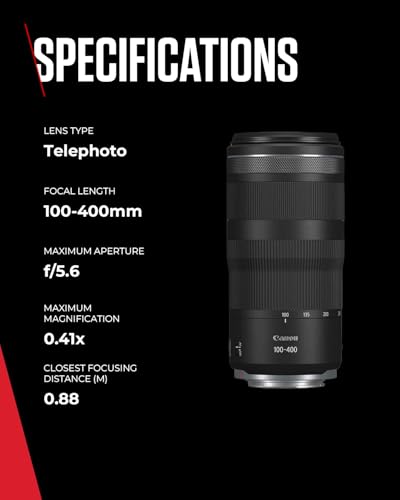 Canon RF 100-400mm F5.6-8 is USM - Lens for Canon R System Cameras, Ideal for Wildlife Photography, Sports, Action and Aviation.