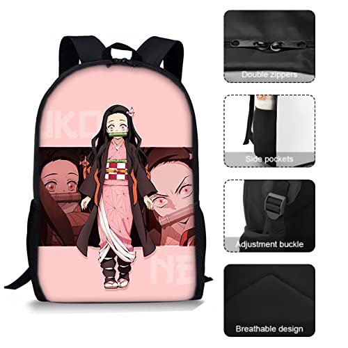 Kxqwb School Backpack Travel Backpacks With Lunch Bag Pencil Bag Set 3 Pcs Set Novelty Anime Backpack For Boy Girl And Kids B #TOP5