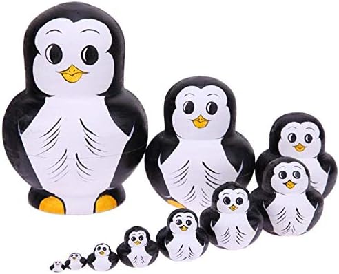 Miniatura 4 de 10 unidsset encantadoras muñecas rusas Matryoshka madera anidación Babushka pintura de mano rusa para niño juguete regalo bebé hecho a mano muñeca