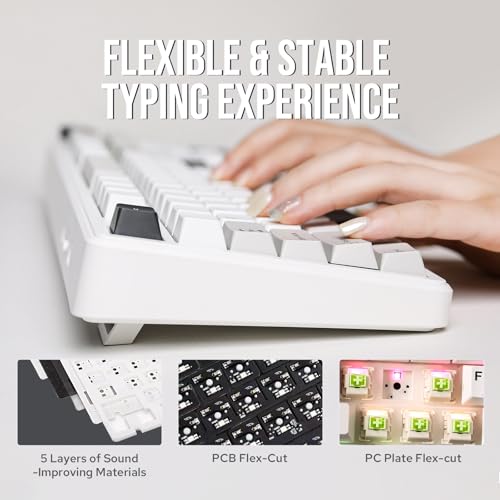 Image of EPOMAKER x Aula F99 Wireless Mechanical Keyboard Gasket with Hot-Swap Padding Bluetooth 8000mAh NKRO RGB for Gaming /Win /Mac (F99 Grey, Nimbus Switch)