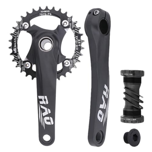 Bike Crankset - Lightweight Narrow Wide Chainring | 170mm Hollow Integrated Chainring 1-Pack 32T Aluminum Alloy For Outdoor Ridi