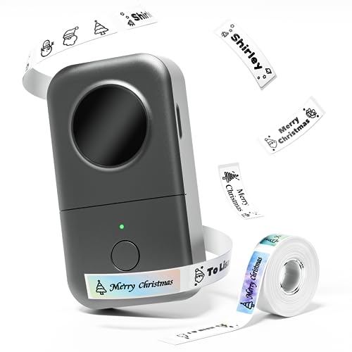 Phomemo Label Maker D30 Bluetooth Label Maker Mini Label Printer Multiple Templates Font Icon Portable Inkless Thermal Label Printer for Home office kitchen School Gray