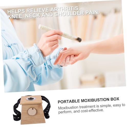 Single Hole Moxibustion Box Portable Moxa Therapy Tool Bamboo Moxa Storage for Travel miniatura 7