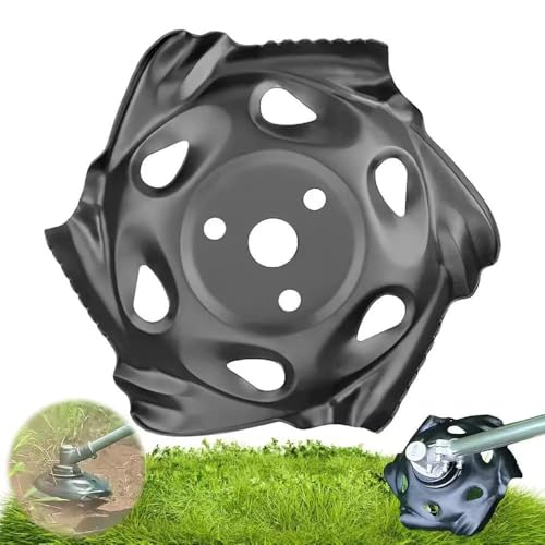 Mower Weed Eater Head Indestructible Strimmer Head Head Metal High Strength Steel Lawn Weed Eater Blades Tray Brush Cutter Plate Petrol Strimmer Parts (Black)