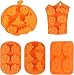 Produktbild ZOOMPIL 5 Stück Halloween Silikon Backformen DIY Schokoladen Form Fondant Formen Silikon Kürbis Geist Fledermaus Totenkopf Silikon Kuchenform für Kuchen Cupcake Muffin Silikon Formen Einstellen(B)