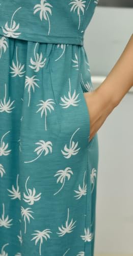 Image of Maternity Feeding Maxi Dress with Pockets, Green Butterfly Print, Zipless Long Pregnancy Gown, Pre & Post Maternity Wear Ankle Length