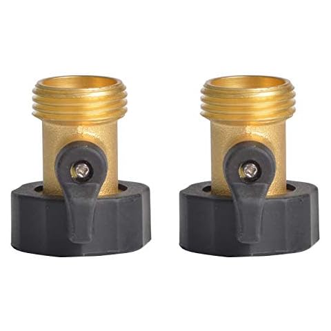 HYDRO MASTER Heavy Duty Brass Shut Off Valves Garden Hose Connectors with Extra Rubber Seals 3/4" NH(2 Pack) Cover