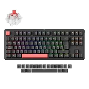 Keychron C3 Pro QMK/VIA Trådbundet Mekaniskt Tangentbord, Programmerbart, TKL-gamingtangentbord 87 Tangenter Hot-Swap RGB Backlit för Mac/Windows/Linux (Roter Schalter)