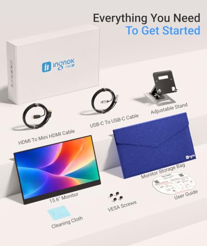 Ingnok Portable Monitor for Laptop,15.6 Inch USB C Screen Extender, view 5