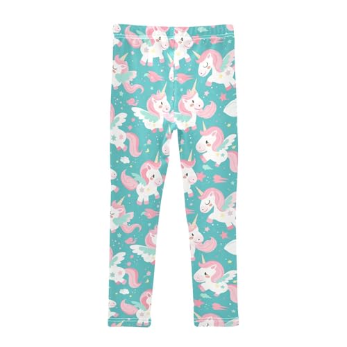 KLL Seamless Pink Unicorns Pattern Illustration Toddler Baby Girl Leggings Stretch Full Length Leg Yoga Pants Running2
