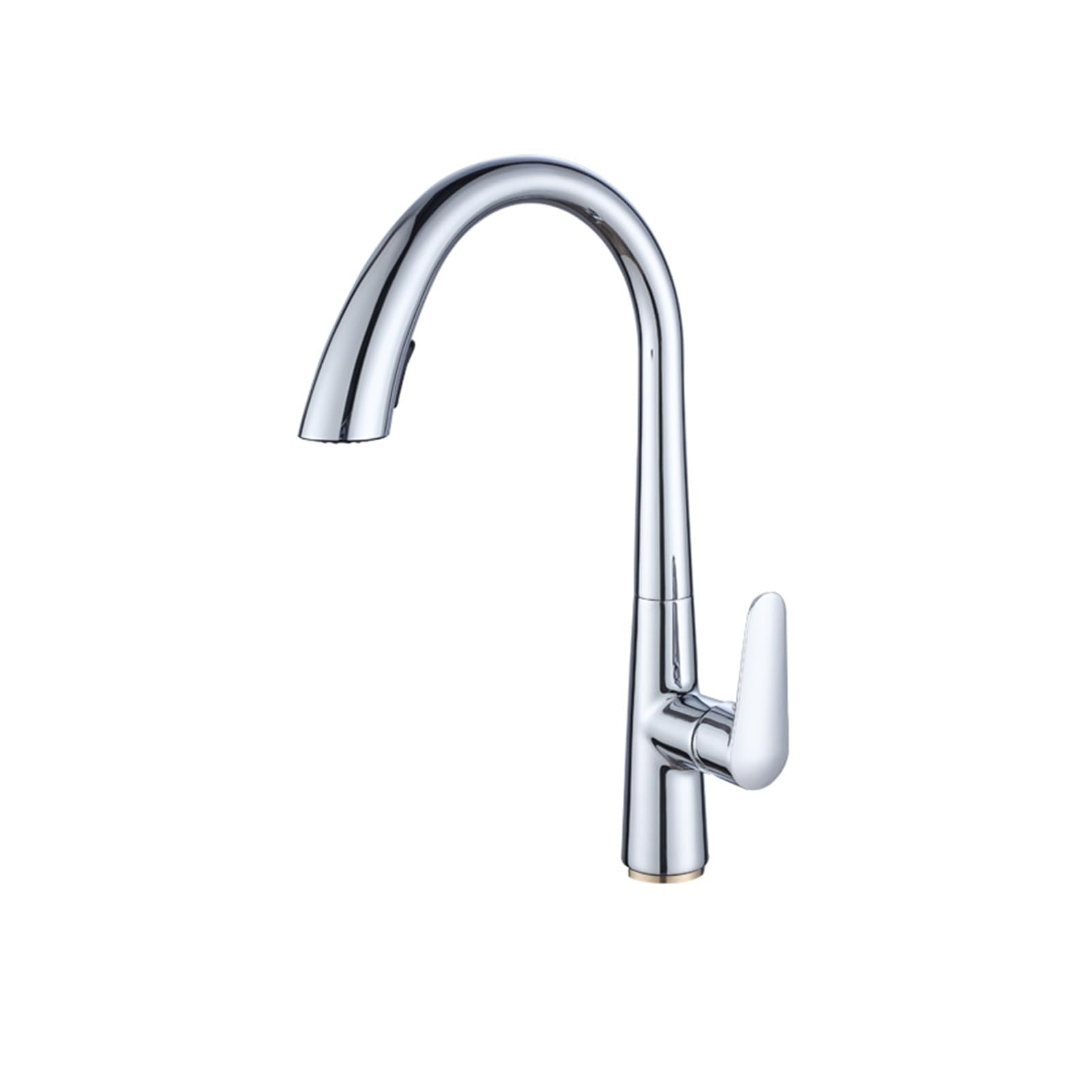 Mitigeur de cuisine argent avec douchette extractible monotrou pivotant 360