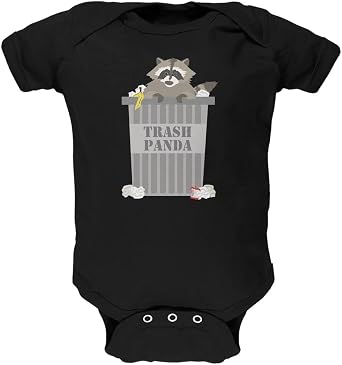 Animal World Trash Panda Raccoon Black Soft Baby One Piece