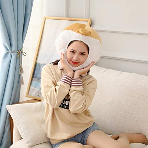 Fridg Funny Plush Piggy Hippo Corgi Hats Women Girls Animal Ear Hat Bunny Cap Headwear Birthday Gift Cosplay Prop - B #TOP3